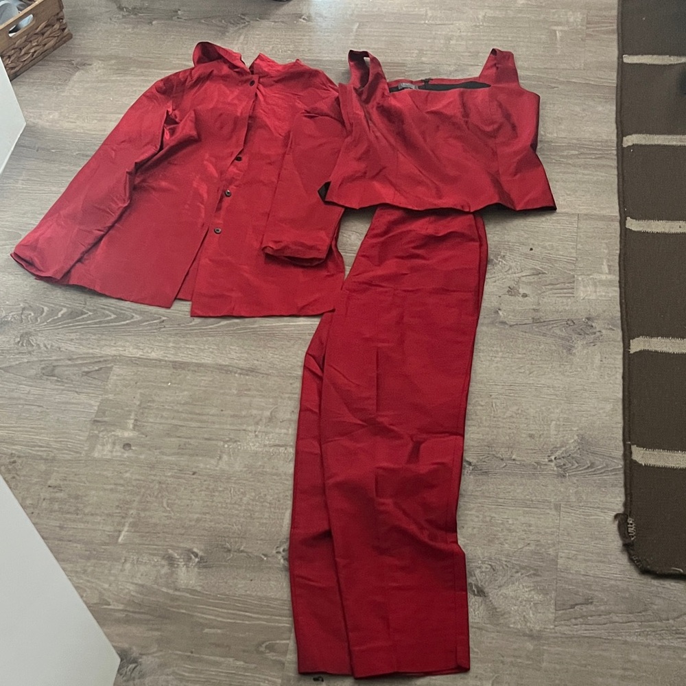 Elegant Red Women's Pants & Jumpsuit Set